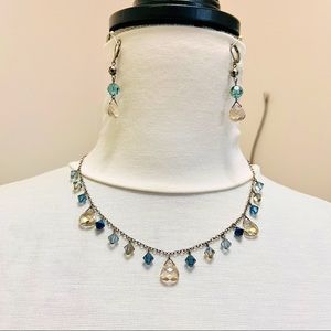 Crystals necklace and earrings